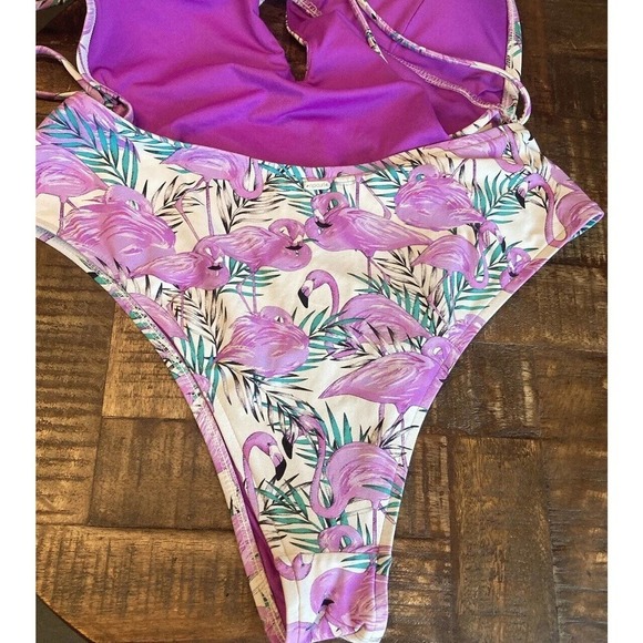 Rip Curl Womens Mai Tai Flamingo Cheeky One-Piece Swimsuit Purple Size X-Small - Picture 11 of 16